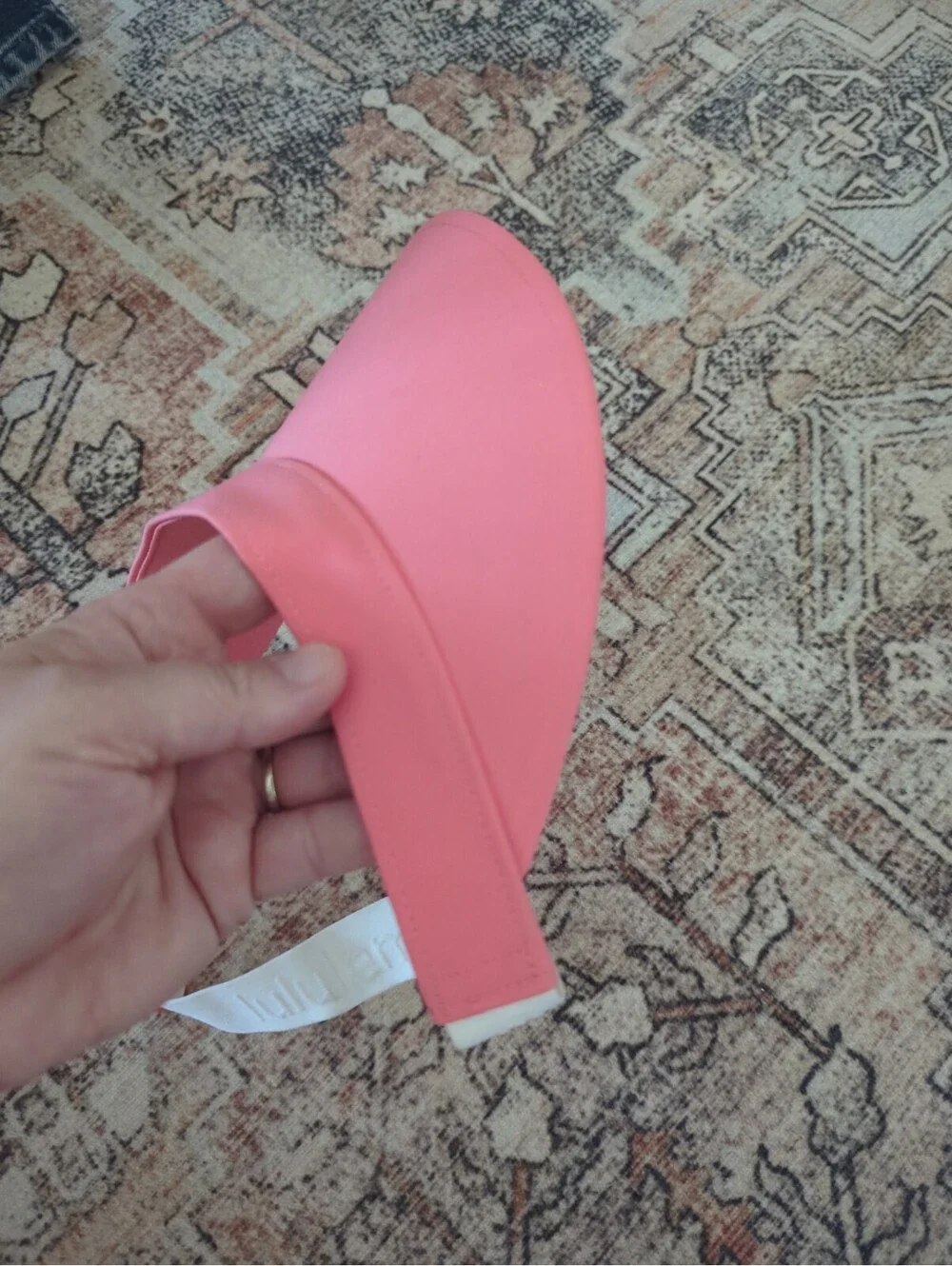 Lululemon Fast Paced Wide Band Running Visor Coral Elastic Back